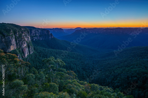 blue hour at govetts leap lookout, blue mountains, australia 5 © Christian B.