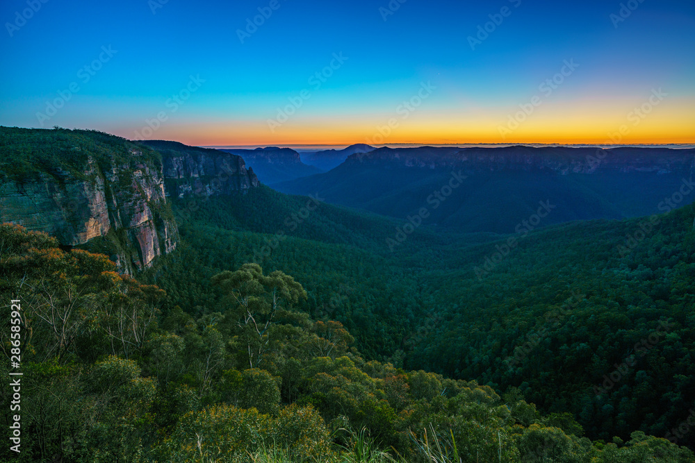 blue hour at govetts leap lookout, blue mountains, australia 11
