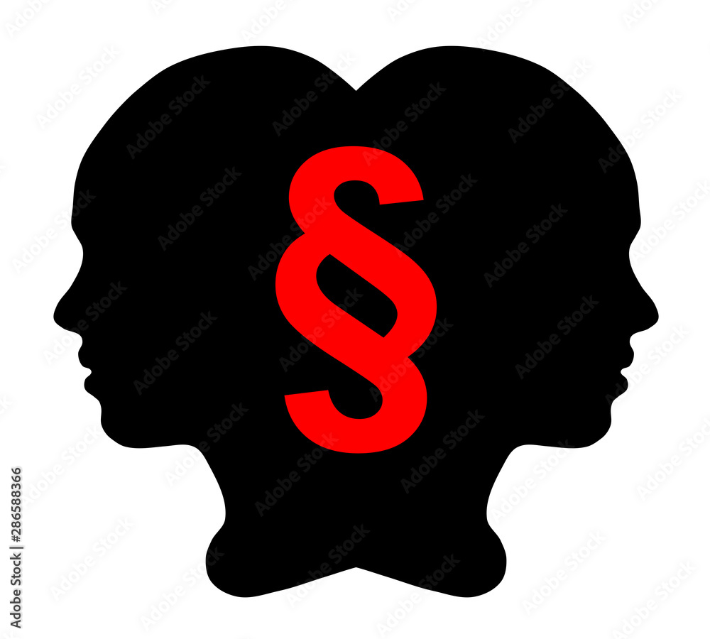Girl silhouette and Section sign, black icon Girl silhouette and Section sign, black icon