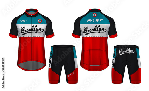 Cycling Jerseys mockup,t-shirt sport design template,uniform for bicycle apparel.