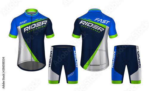 Cycling Jerseys mockup,t-shirt sport design template,uniform for bicycle apparel.