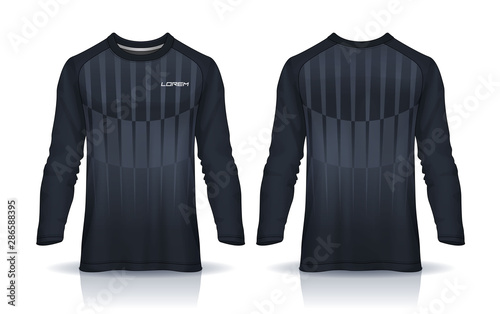 t-shirt sport design template, Long sleeve soccer jersey mockup for football club. uniform front and back view,Motocross jersey.