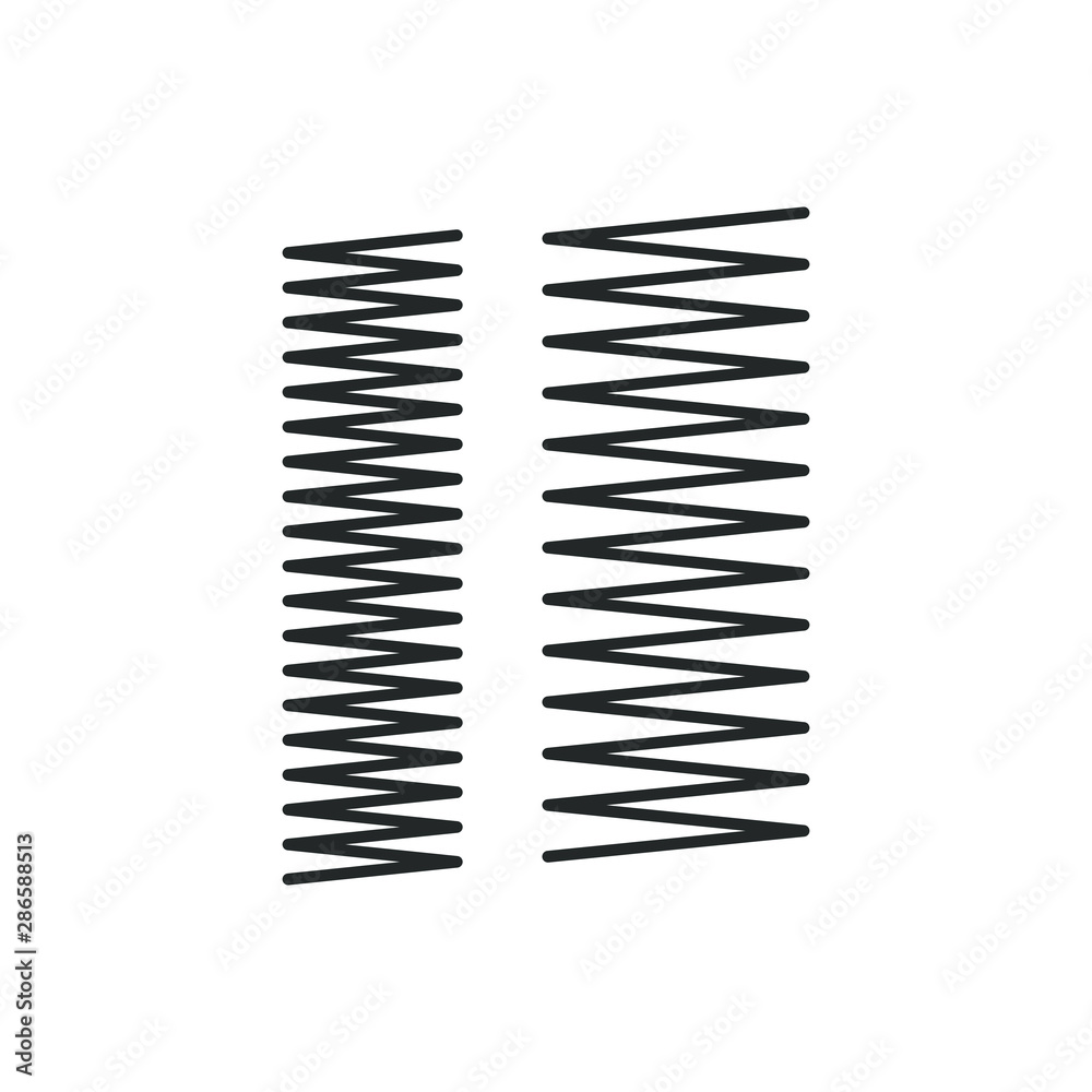 Metal spring set spiral coil flexible icon. Vector illustration Metal spring set spiral coil flexible icon. Vector illustration