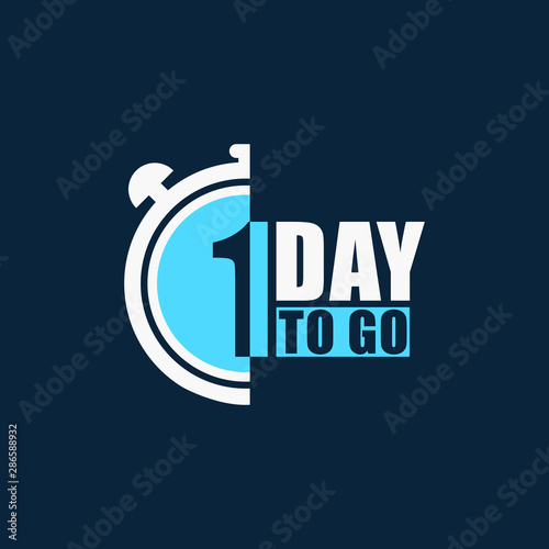 1 day to go last countdown icon. Vector illustration