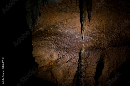 Stalactites and stalagmites alongside other geological formations 