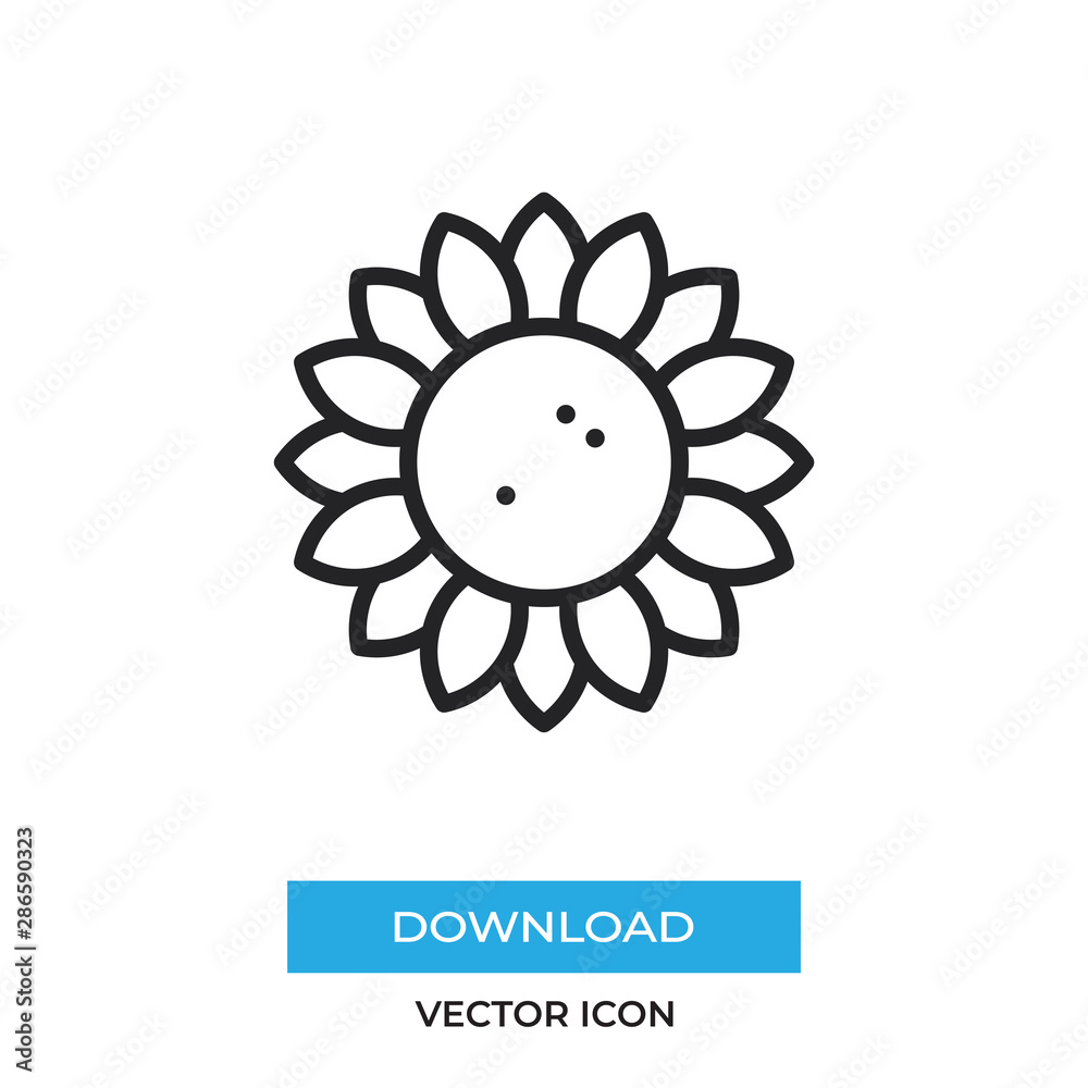 Sunflower vector icon, simple car sign. Sunflower vector icon, simple car sign.