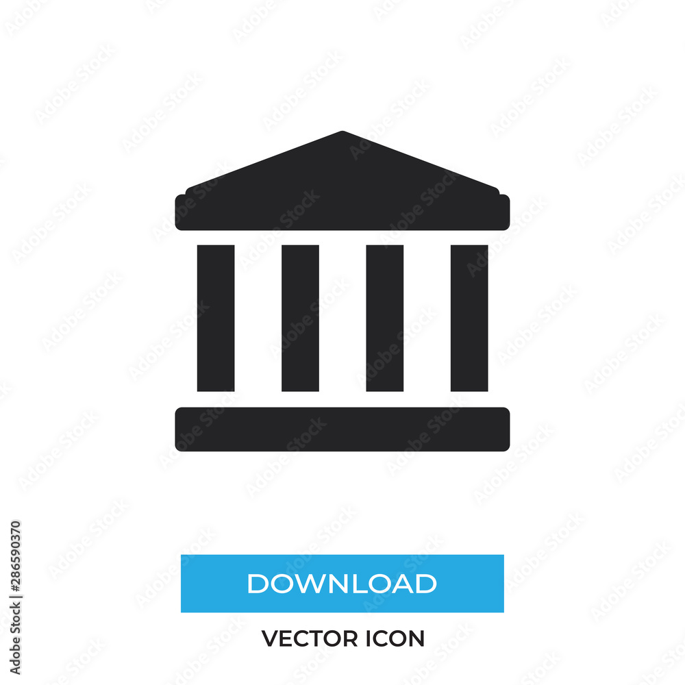 Antique building vector icon, simple car sign. Antique building vector icon, simple car sign.
