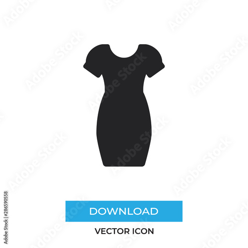 Women dress vector icon, simple car sign.