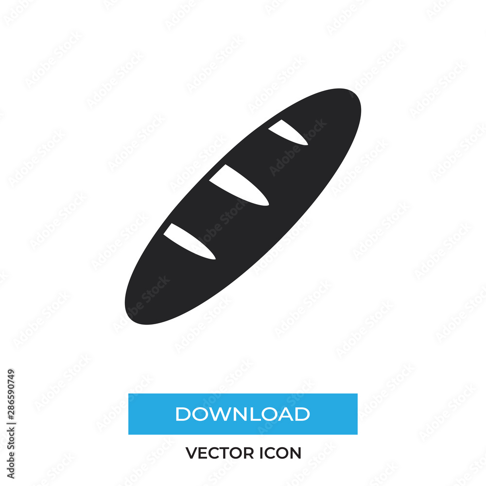 Bread vector icon, simple car sign.