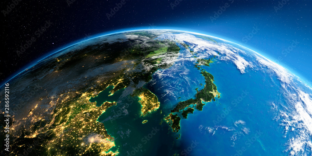 Detailed Earth. Korea and Japan Detailed Earth. Korea and Japan