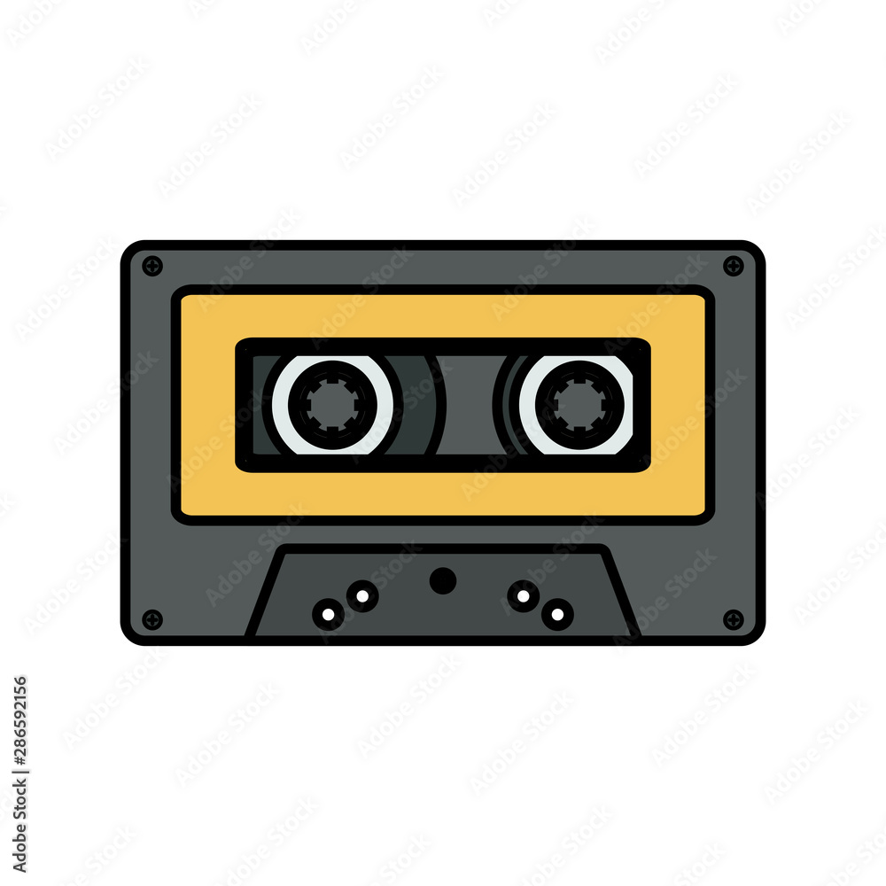 retro music cassette isolated icon