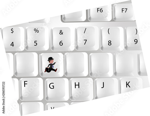 persona corre sulla tastiera del computer