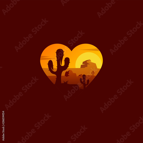 desert logo design vector illustration