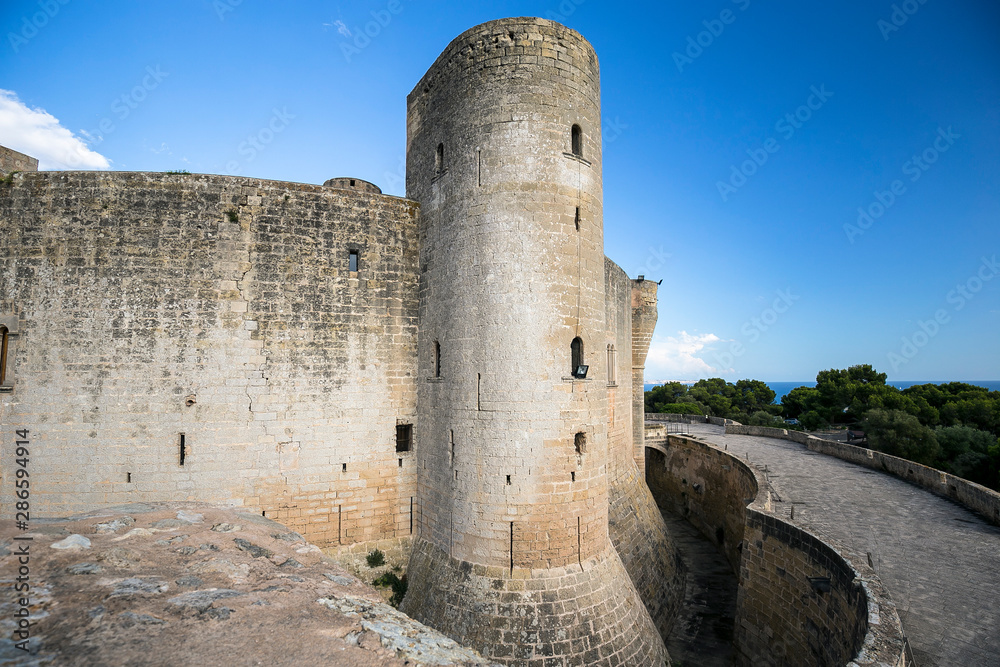 Bellver Castle fortress in Palma-de-Mallorca, Spain