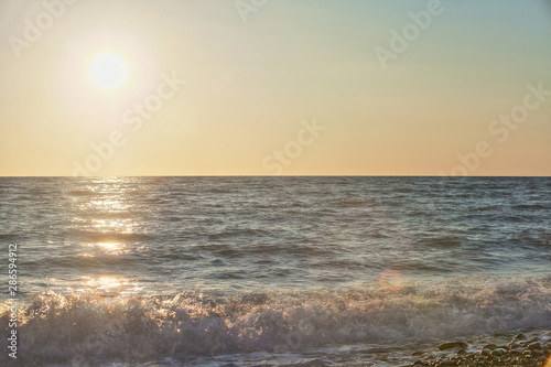 beautiful sea landscape sunset on  mediterranean sea in summer