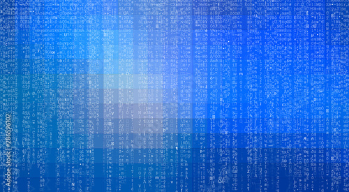 Abstract digital technology matrix with mosaic squares gradient background