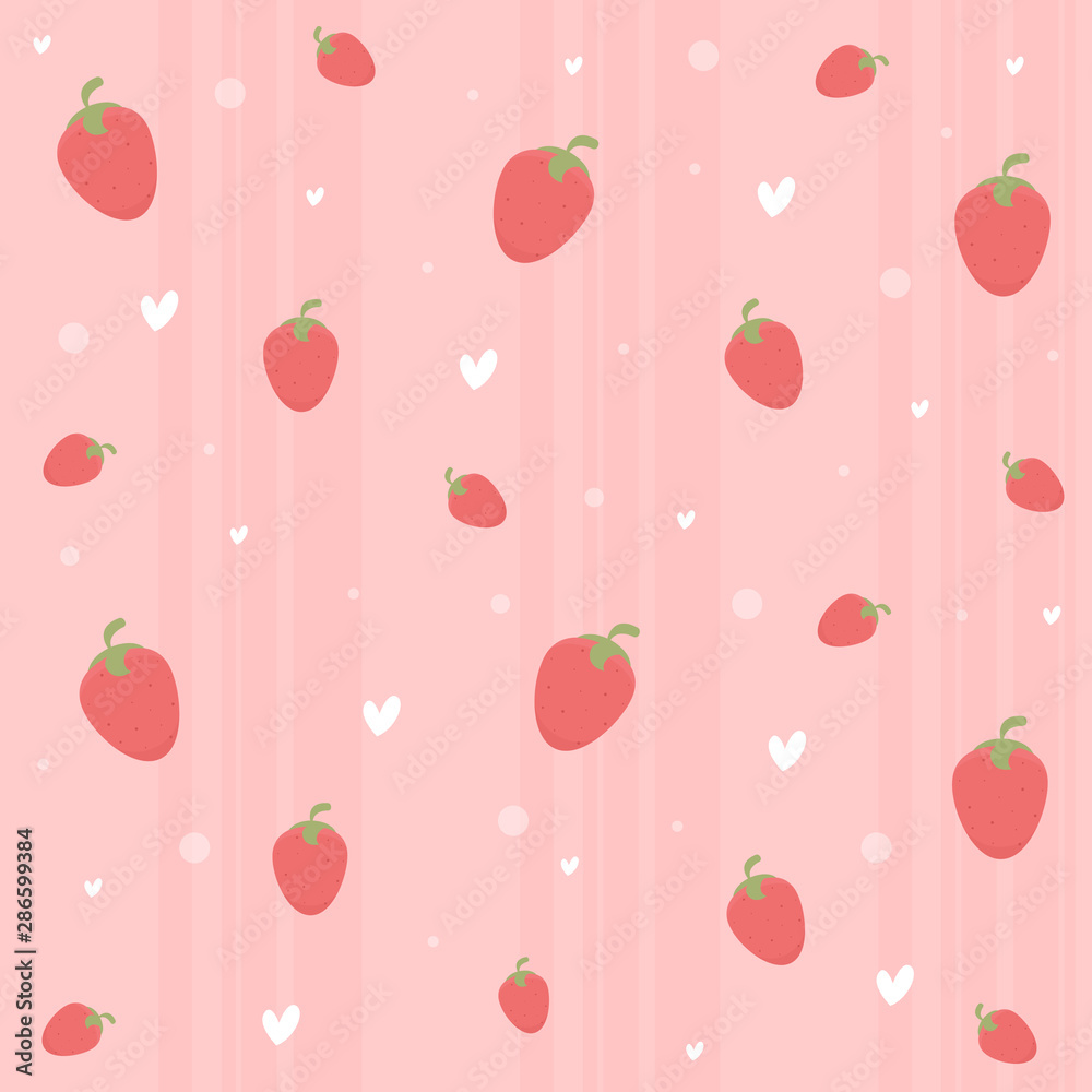 Cute seamless strawberry pattern. Fun vector illustration!