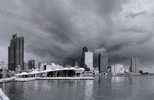 Kaohsiung Waterfront with Dramatic Sky