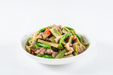Chinese national cuisine, a dish of tribute, dried and fried lean meat