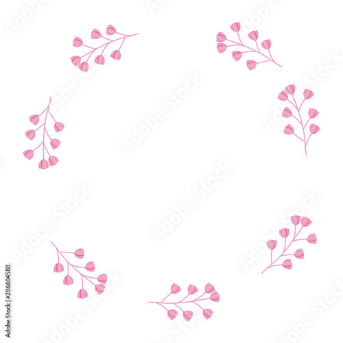 flowers garden plants circular frame