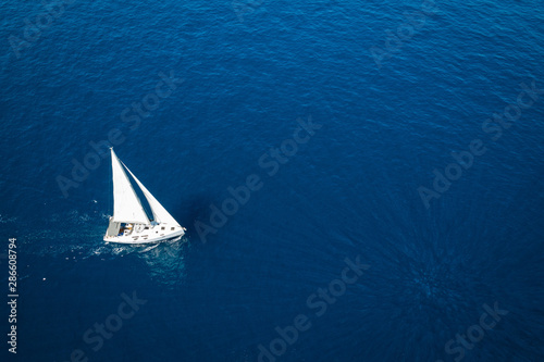 Aerial view of yacht sailing on the Adriatic sea, Croatia © ventura