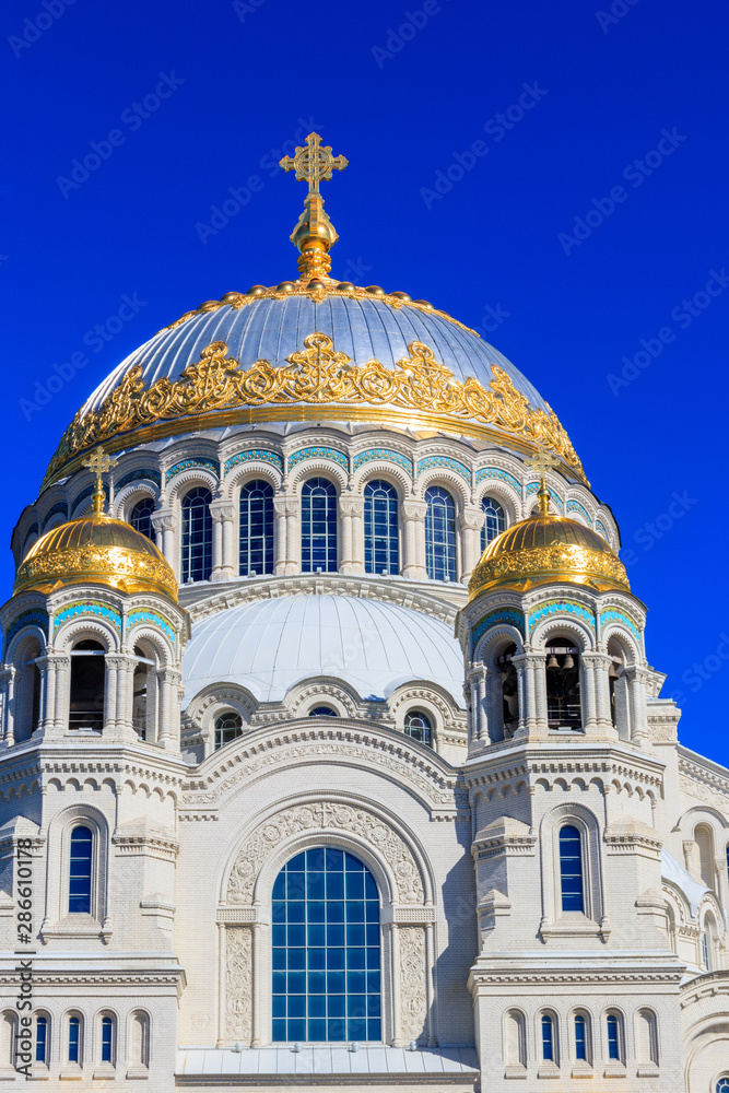 Orthodox naval cathedral of St. Nicholas in Kronstadt, Russia