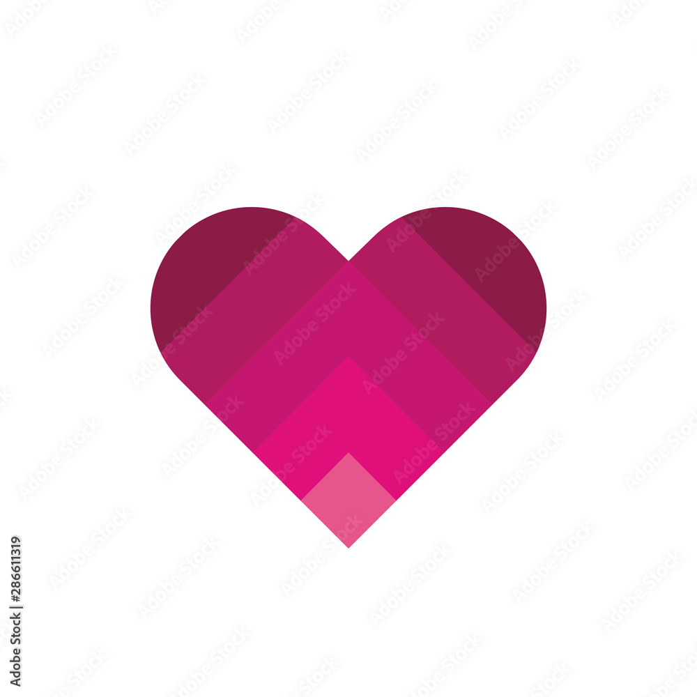 Abstract heart vector symbol, modern gradient love logo icon - Vector Abstract heart vector symbol, modern gradient love logo icon - Vector