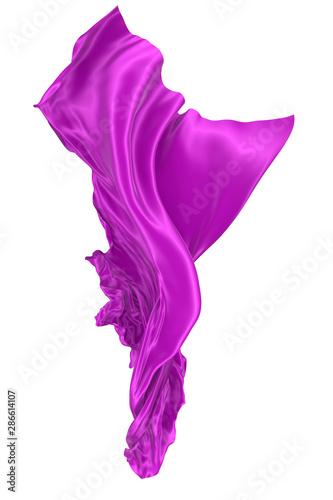 Wavy fabric on a white background. 3D rendering.