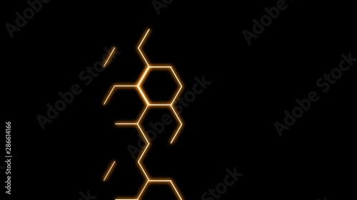 Interactive animated molecule chemical formula bonding formation. 4k video with black background to included and use in your own background animation