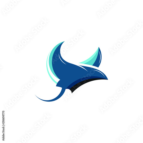 stingray logo simple colorful sea animal marine vector outdoor t shirt design idea