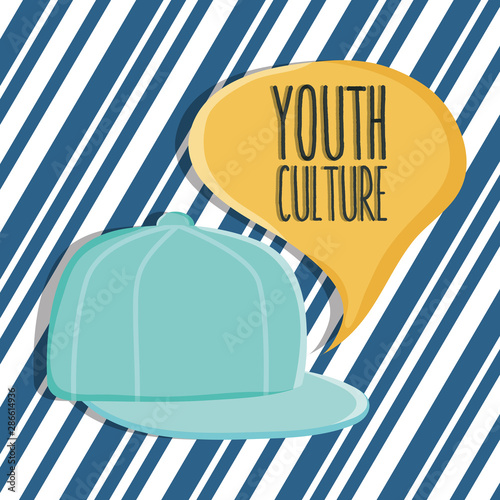 sport cap with speech bubble youth culture accessory