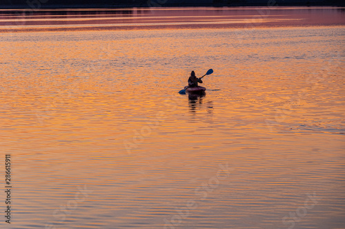 Silhouette of Kayaker