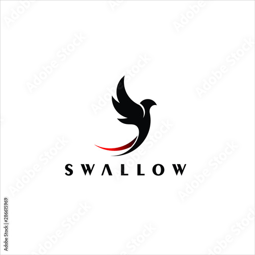 Bird Logo simple flying swallow animal vector design template element