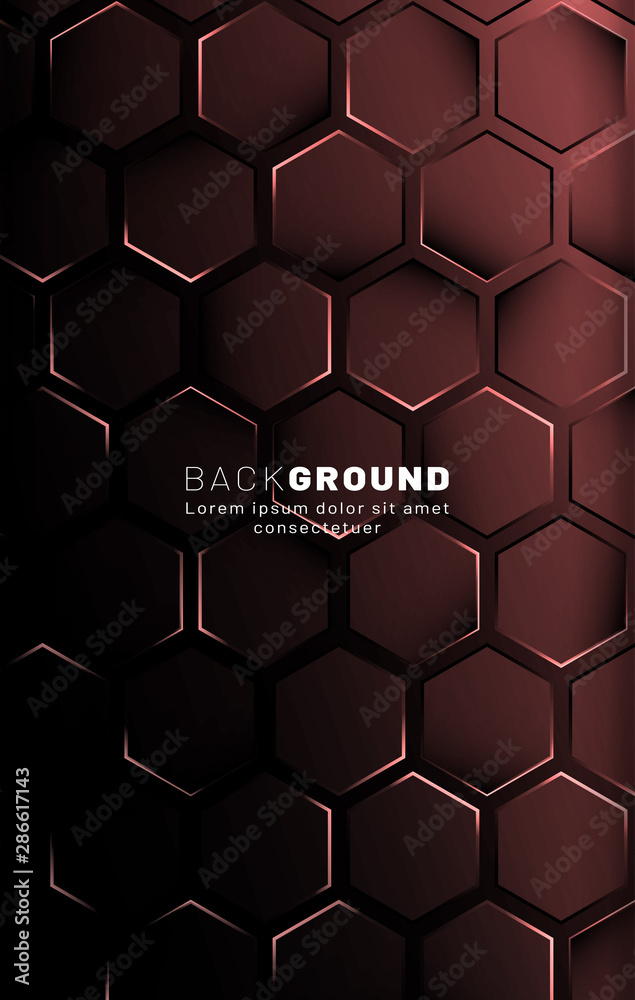 Vertical hexagon background. Gradient color light pattern with dark background technology style. Honeycomb. Vector illustration of light. Vertical hexagon background. Gradient color light pattern with dark background technology style. Honeycomb. Vector illustration of light.