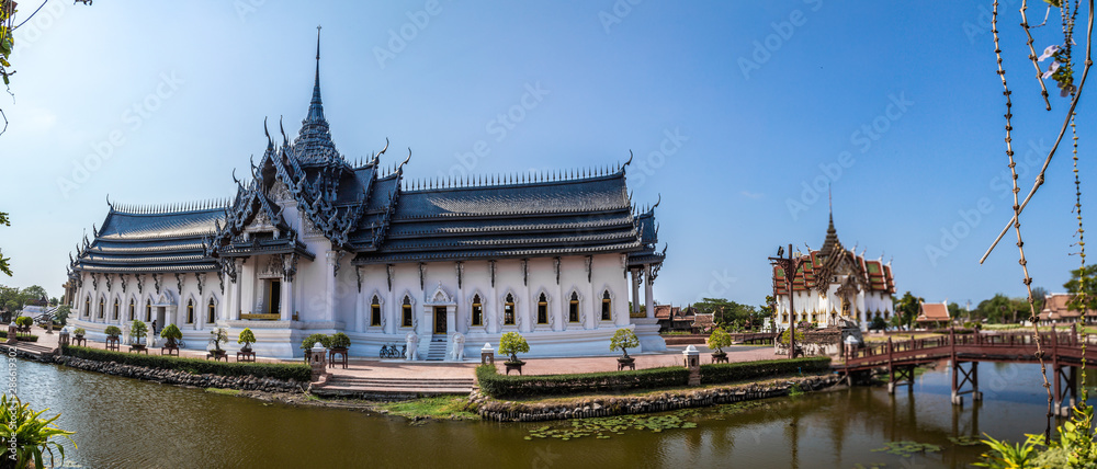 Temples in Ancient City Muang Boran in Bangkok Thailand