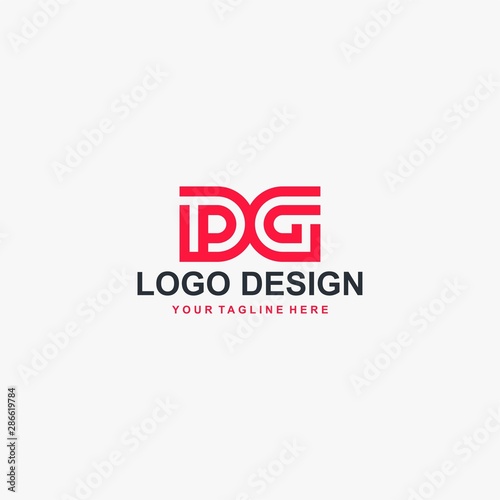 Letter PG logo design vector, type DG logo design, monogram logo design. Outline type vector icon.