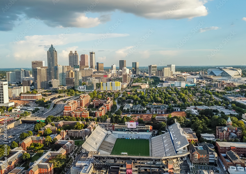 Naklejka premium Downtown Atlanta and Stadium