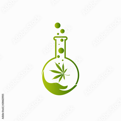 Medical marijuana plantconcept symbol with cannabis plant with leaves intertwined around