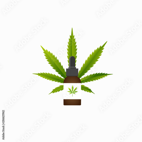 Medical marijuana plantconcept symbol with cannabis plant with leaves intertwined around