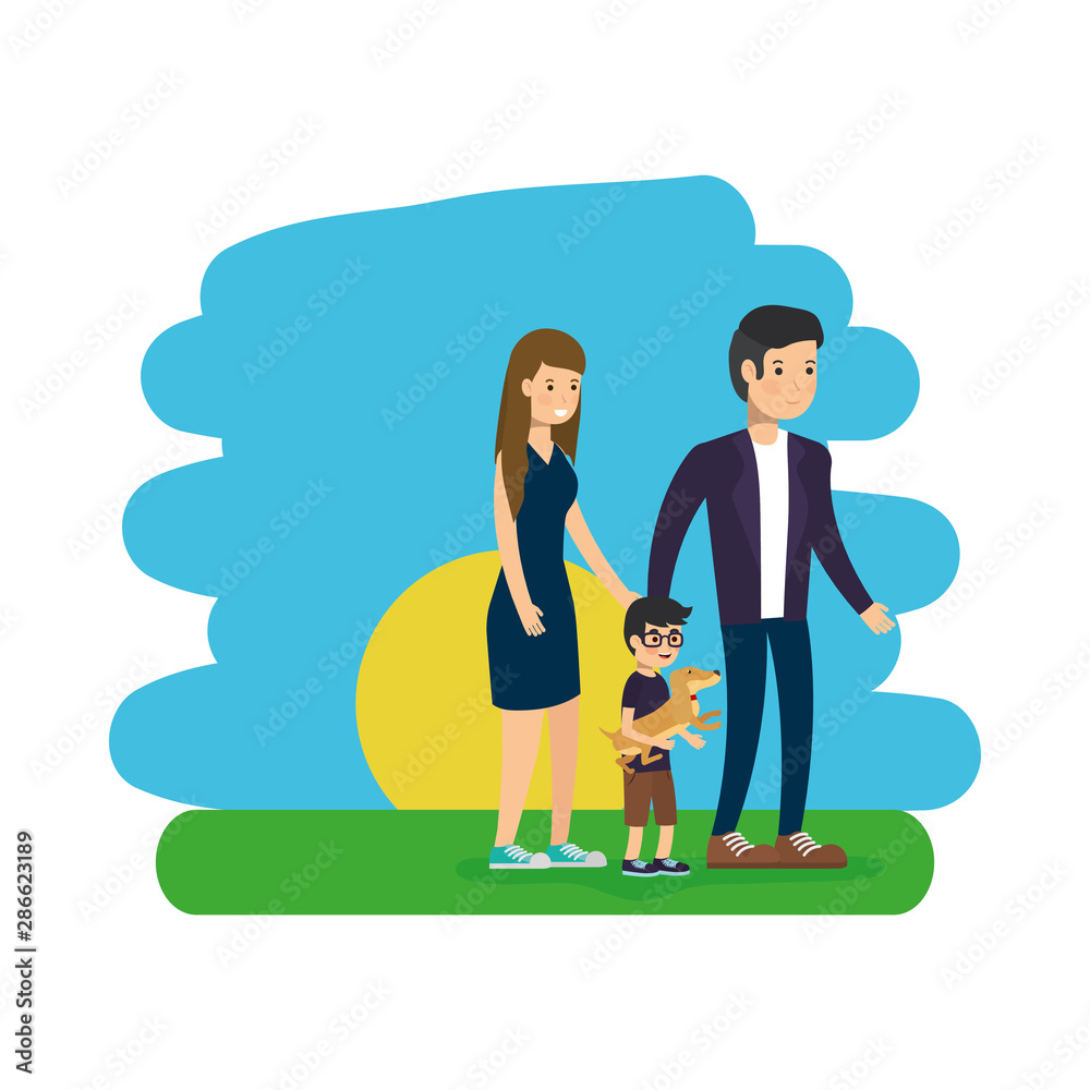 Family in park vector design Family in park vector design