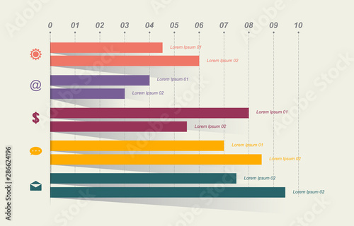 Bar Chart Graph Diagram Statistical Business Infographic Illustration