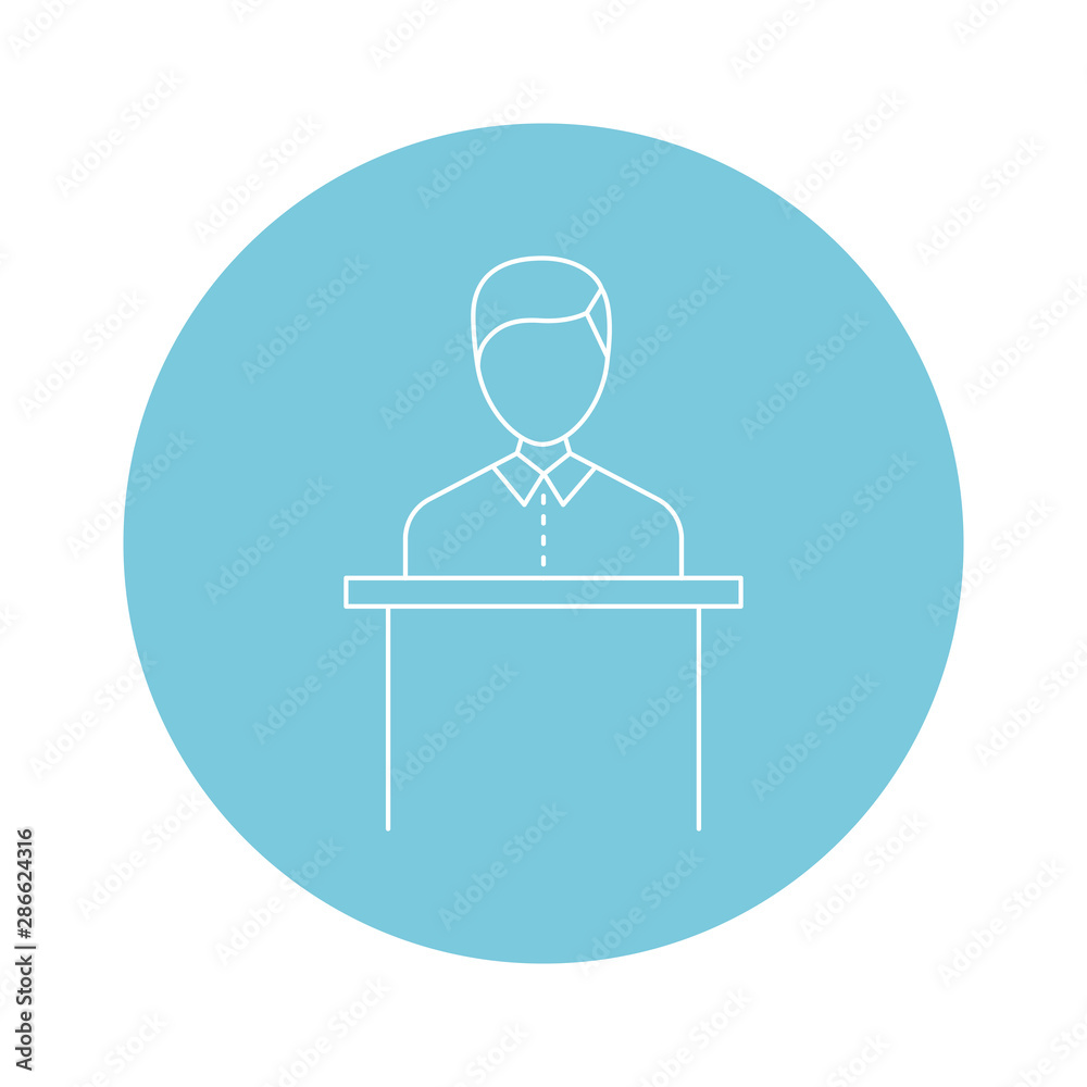 Linear illustration of an election candidate. Vector line icon. Election company icon for applications and web. Linear illustration of an election candidate. Vector line icon. Election company icon for applications and web.