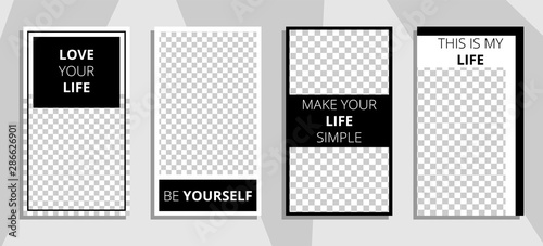 Commercial stories design, eps 10. Editable story cover design for promotion. Geometrical elements, trendy colours.