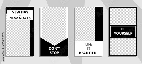 Commercial stories design, eps 10. Editable story cover design for promotion. Geometrical elements, trendy colours.