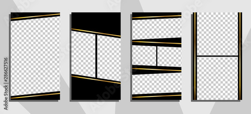 Commercial stories design, eps 10. Editable story cover design for promotion. Geometrical elements, trendy colours.