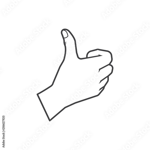 thumbs up hand vector icon illustration