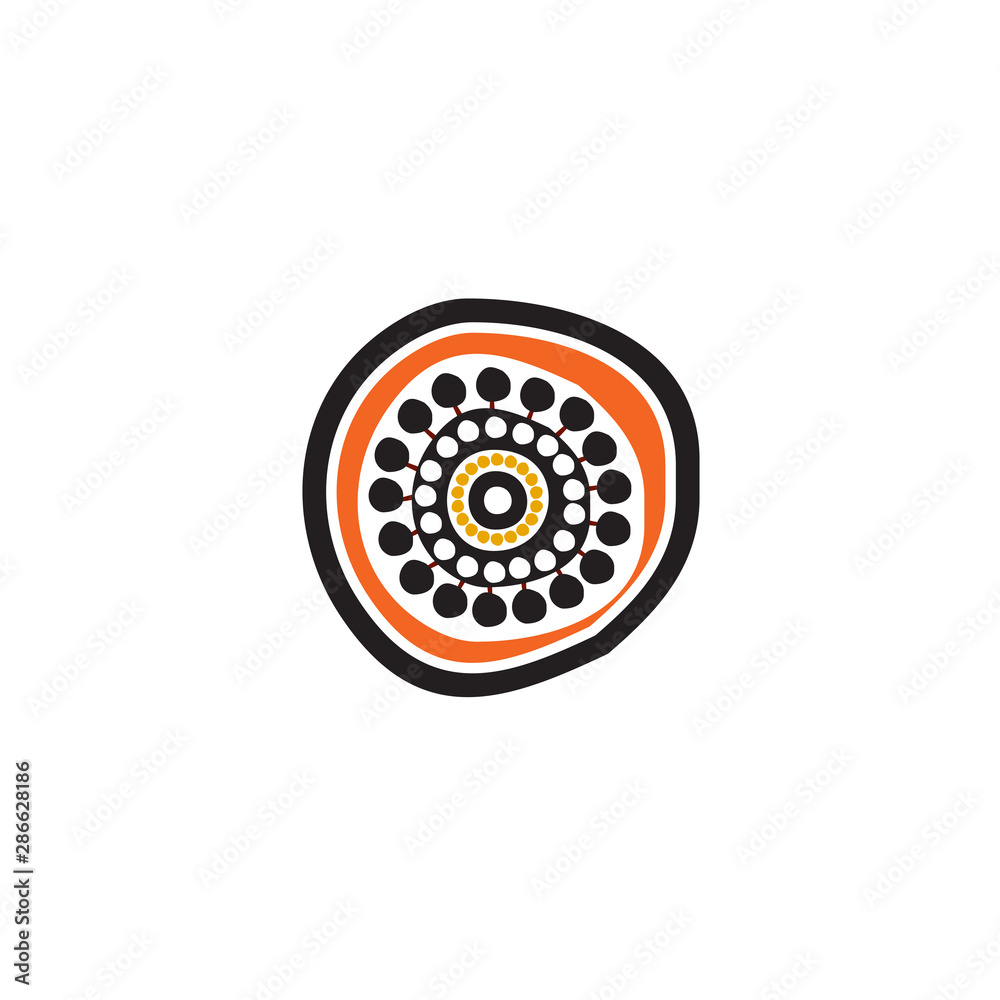 Aboriginal art dots painting icon logo design vector illustration template Aboriginal art dots painting icon logo design vector illustration template