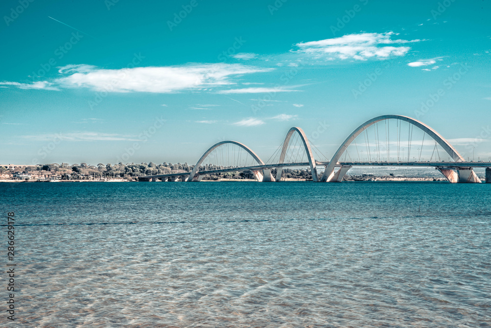A beautiful view of JK Bridge in Brasilia, Brazil A beautiful view of JK Bridge in Brasilia, Brazil