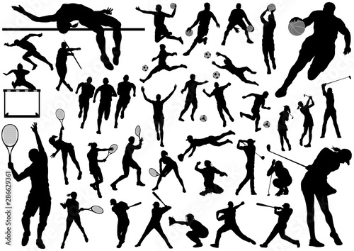 スポーツ　シルエットイラストセット