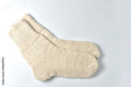 Wool socks isolated on a white background